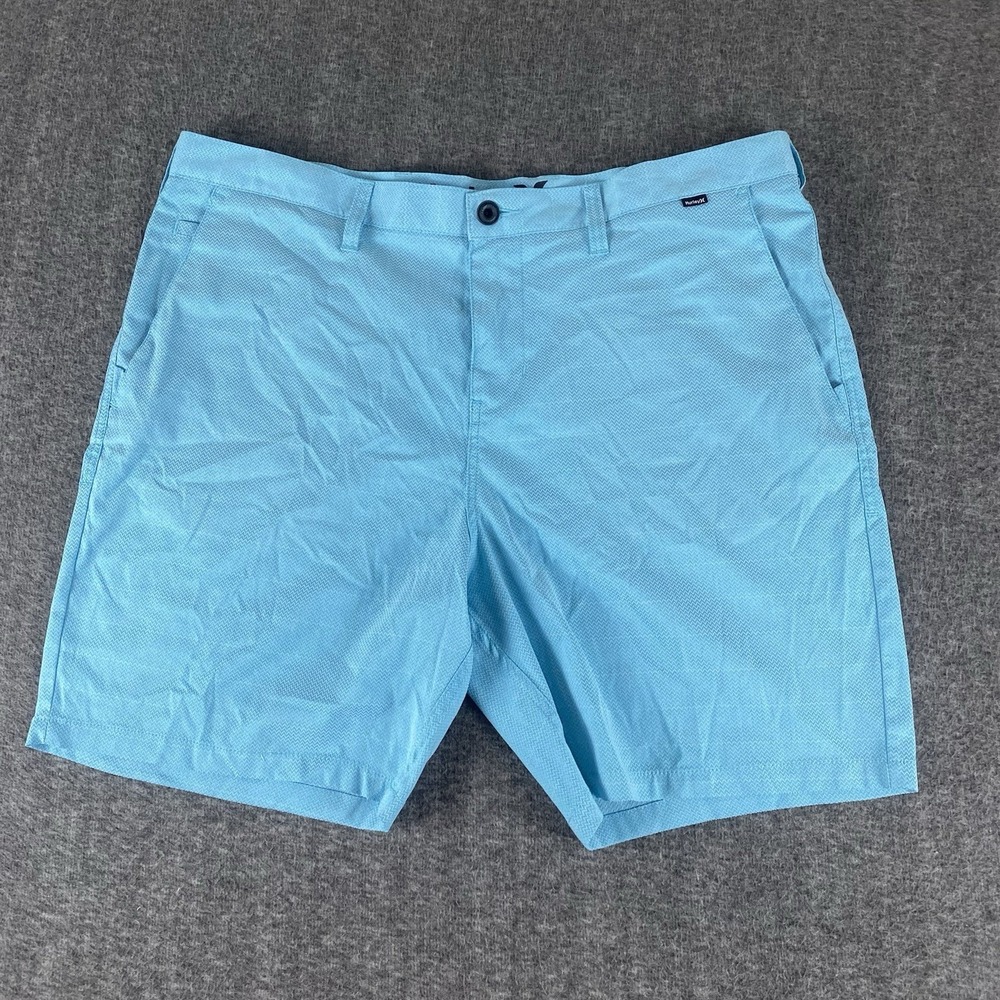 Hurley Dri-Fit Golf Shorts Mens 38 Blue Stretch Flat Front Performance